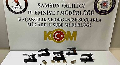 Samsun'da 2 kişi 5 adet tabancayla yakalandı