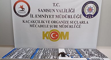 Samsun'da 20 araca ait 28 adet sahte plaka ele geçirildi