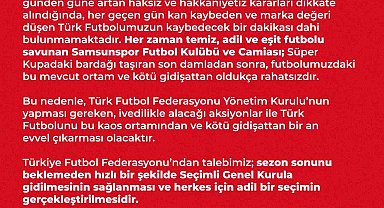 Samsunspor, TFF'yi 'acil' seçimli genel kurula davet etti