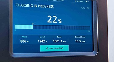 Siemens'in prototip Megawatt Şarj Sistemi 1MW şarj sağladı