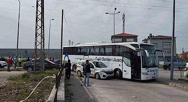 Sinop'ta otobüsün karıştığı zincirleme kazada 1 kişi yaralandı