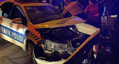 Şüpheli aracı takip eden polis aracı kaza yaptı: 2 polis yaralı