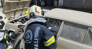 Sürücünün marşa basmasıyla aracın alev alması bir oldu
