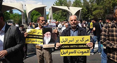 Tahran'da yüzlerce kişi İsrail saldırısını protesto etti