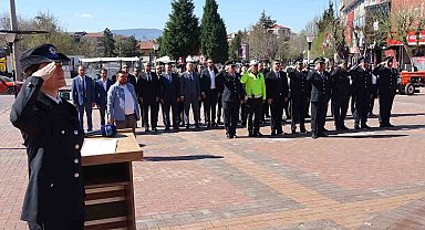 Tavşanlı'da polis haftası çelenk sunumu ile başladı