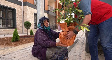 Tebrik çiçekleri depremzedelerin yuvalarını süslüyor