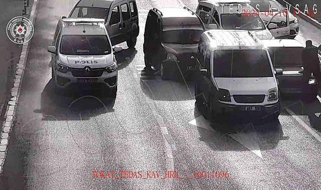Tokat'ta film gibi kovalamaca kamerada