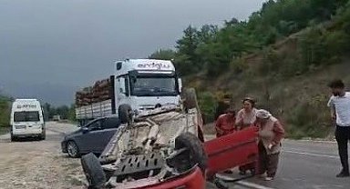 Tokat'ta otomobil ters döndü: 1 yaralı