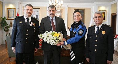 Vali Çiftçi polisleri kabul etti