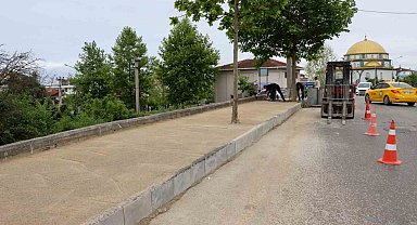 Vatan Caddesi'nde kaldırım çalışmaları tamamlanmak üzere