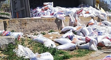 Virajı alamayan kamyon devrildi: 1 yaralı