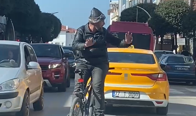 Yalova'da bisiklete ters binen vatandaşı gören şaştı kaldı