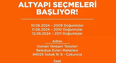 Adanaspor'da yeni sezonun altyapı seçmeleri başlıyor