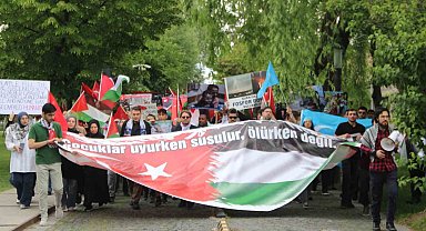 AGÜ, Filistin'e destek yürüyüşü düzenledi
