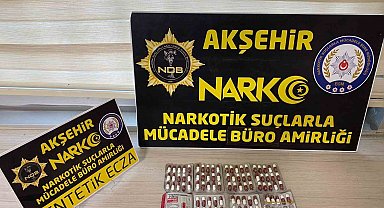 Akşehir'de uyuşturucu hap ele geçirildi