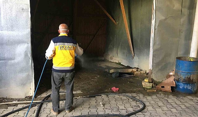 Akyazı'da sinek ve larva mücadelesi sürüyor