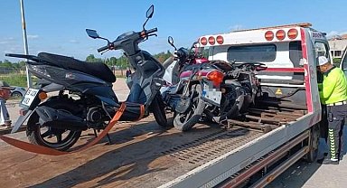 Babaeski'de motosikletlere sıkı denetim: 6 motosiklet trafikten men edildi