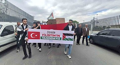 Biruni Üniversitesi'nden Filistin'e destek yürüyüşü
