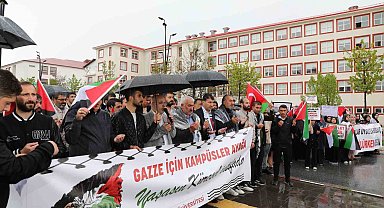 Bitlis Eren Üniversitesi öğrencilerinden Filistin'e destek eylemi