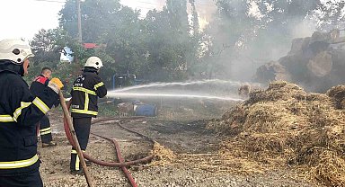 Burdur'da çıkan yangında 3 ton saman balyası yandı