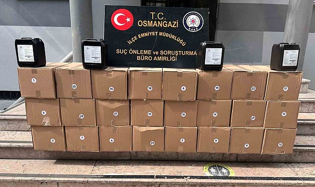 Bursa'da kaçak alkol operasyonu : 500 litre etil alkol şüpheliyle yakalandı
