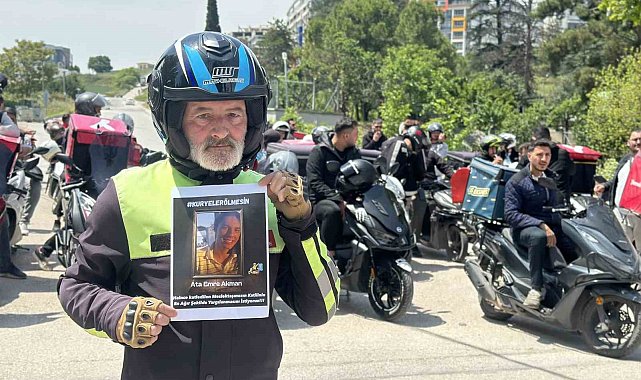 Bursa'da motokuryeler Ata Emre Akman için kontak kapattı