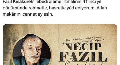 Cumhurbaşkanı Erdoğan'dan Necip Fazıl Kısakürek paylaşımı