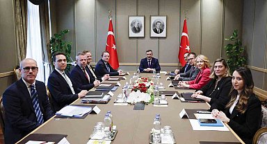Cumhurbaşkanı Yardımcısı Yılmaz, AB Komşuluk ve Genişlemeden Sorumlu Komiseri Varhelyi ile görüştü