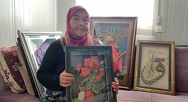Depremzede kadının tablo tutkusu geçim kaynağı oldu