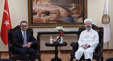 Diyanet İşleri Başkanı Erbaş, Azerbaycan Dini Kurumlarla İş Üzre Devlet Komitesi Başkanı Mammadov'u kabul etti
