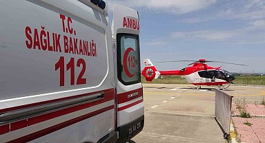 Diyarbakır'da ambulans helikopter, kaynar süt kazanına düşen çocuk için havalandı