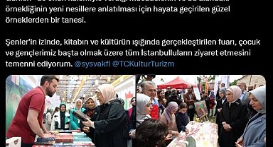 Emine Erdoğan'dan Şule Yüksel Şenler Vakfı Kitap ve Kültür Günleri'ne ilişkin paylaşım