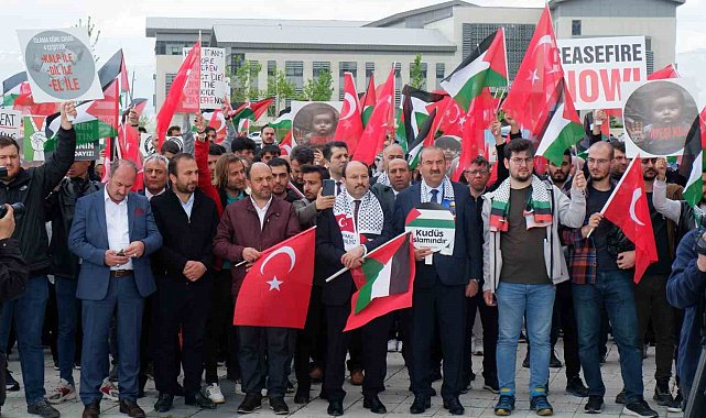 Erzurum'dan Filistin'e destek için yürüdüler