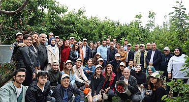 Gençler, kiraz hasat şenliğine enerji kattı