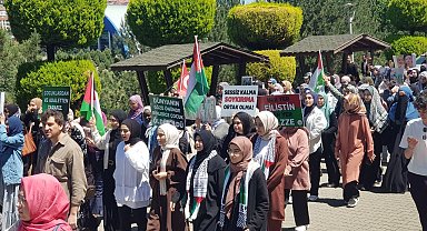 Karabük'te öğrenciler Filistin için yürüdü