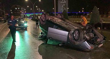 Karaman'da kontrolden çıkan otomobil devrildi: 1 yaralı