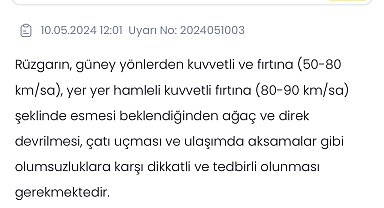 Karaman'da şiddetli rüzgar uyarısı