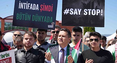 Kastamonu'da üniversite öğrencileri Filistin için yürüdü, "katil İsrail" sloganı attı