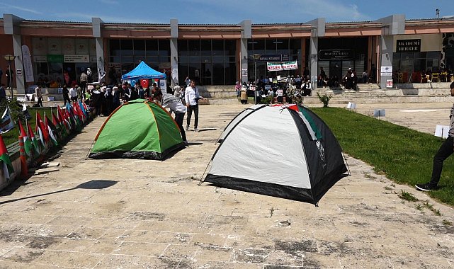 Kırklareli'de üniversite öğrencilerinden Filistin'e destek