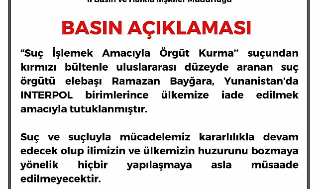 Kırmızı bültenle aranan suç örgütü elebaşı Yunanistan'da yakalandı