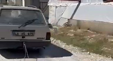 Köpeğine zarar veren adamı otomobile bağlayıp sürükleyen kişi serbest bırakıldı