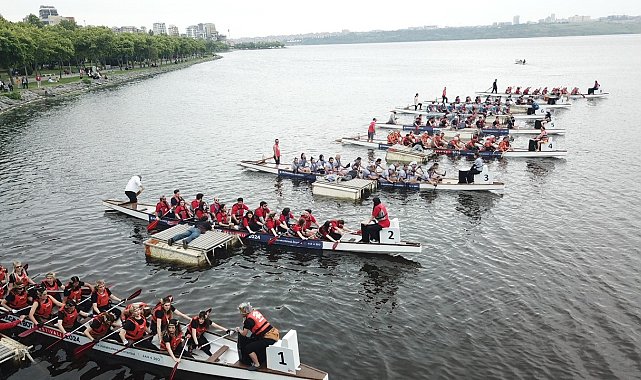Küçükçekmece'de dragon boat yarışları