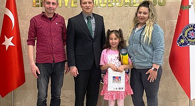 Kütahya İl Emniyet Müdürü Hakan Sıralı'nın misafiri minik İkra