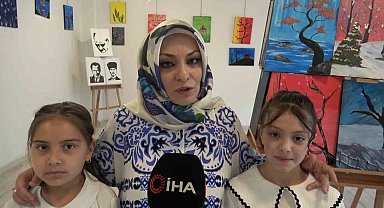 Kütahya'da ilkokul öğrencilerinden resim sergisi