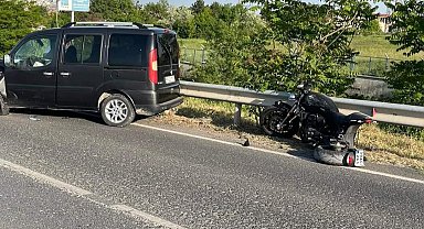 Lüleburgaz'da motosikletle otomobil çarpıştı: 1 yaralı