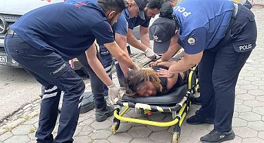 Madde kullanıp hırsızlık için iş yerine giren kadın yakalanınca ortalığı birbirine kattı