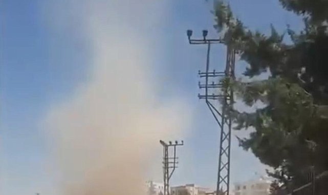 Mardin'de oluşan hortum cep telefonu kamerasına yansıdı