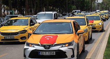 Mersin'de son zamanlarda taksicilere yönelik saldırılar protesto edildi
