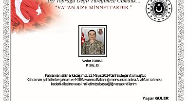 MSB: "Pençe-Kilit Operasyonu bölgesinde EYP patlaması sonucu yaralanan bir asker şehit oldu"