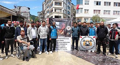 Ordu'da motosikletli kuryeler, Ata Emre için toplandı